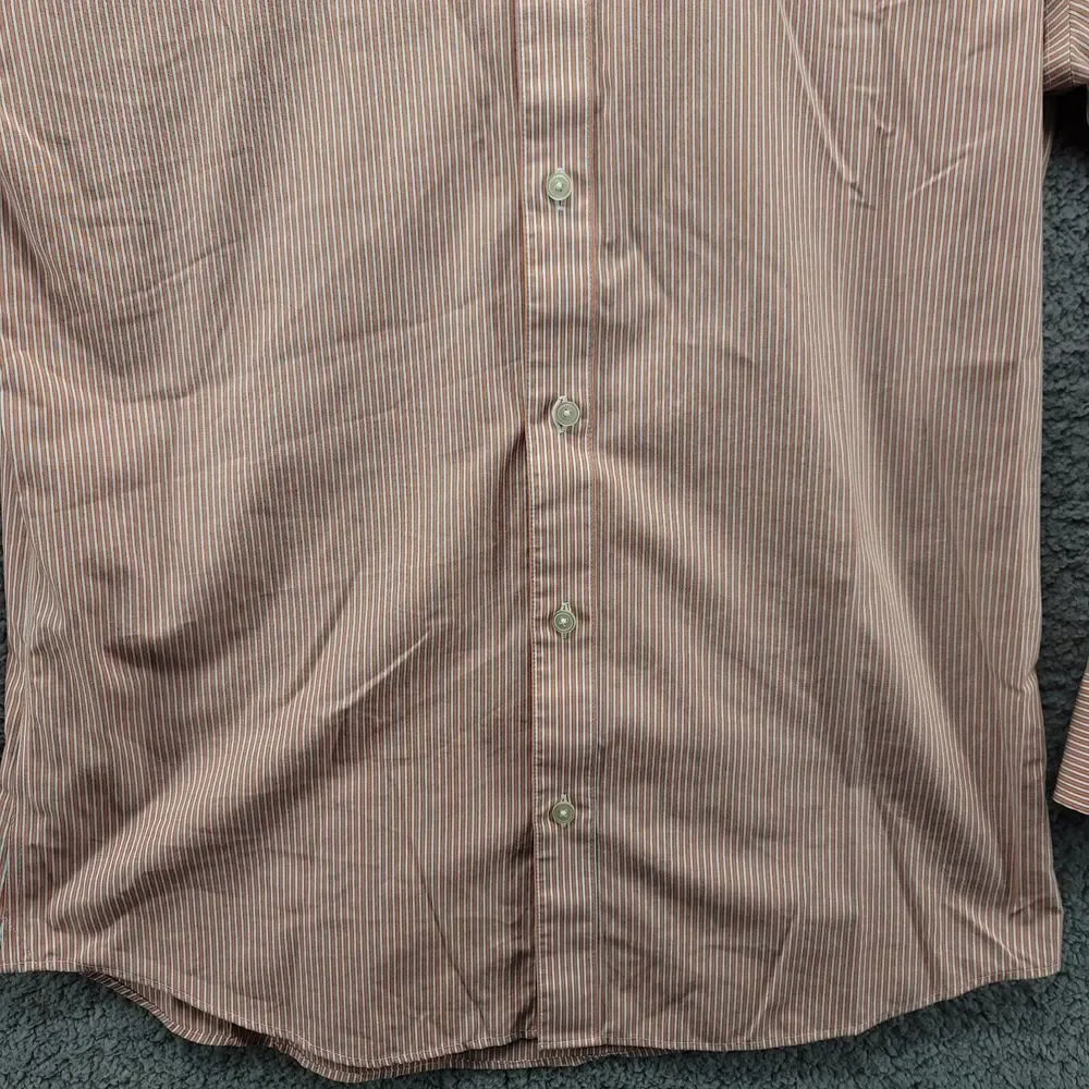 Banana Republic‎ Shirt mens Large Pink stripped Non iron slim fit Long Sleeve